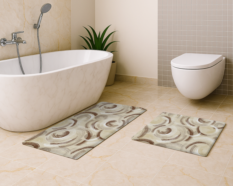 Sada koupelnových pěnových předložek D-196B - Tanec vln (různé velikosti)