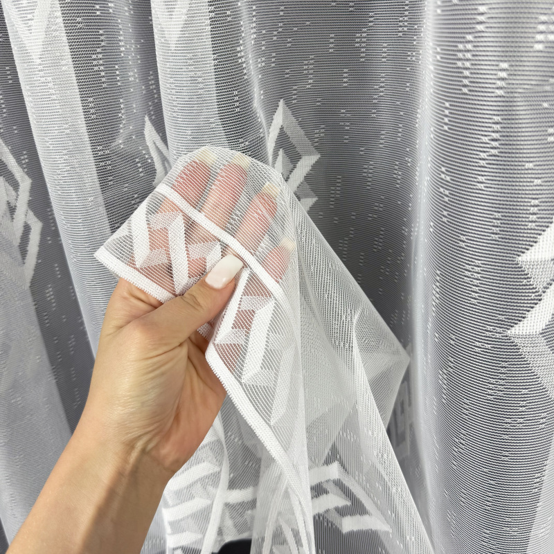 Ervi žakárová záclona bílá 6692, metráž