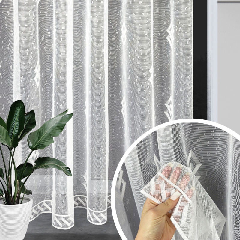 Ervi žakárová záclona bílá 6692, metráž