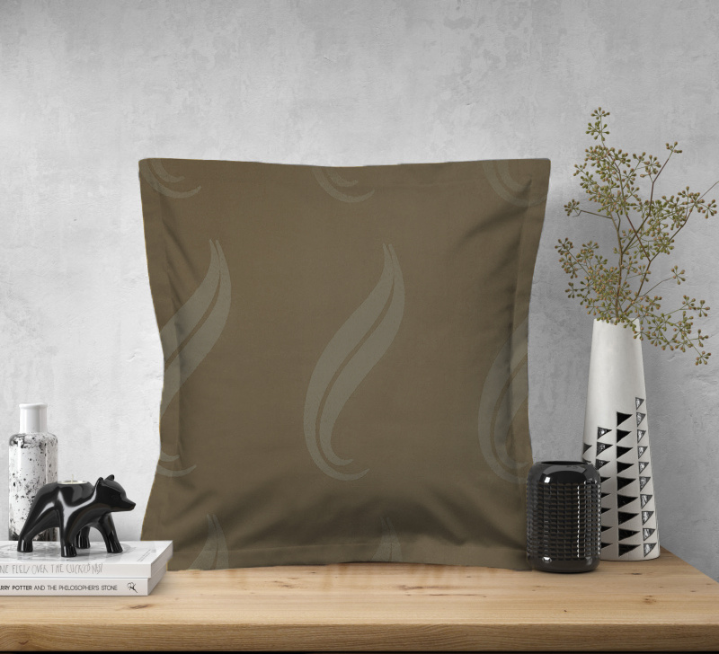 Ervi povlak na polštář dekorační s lemem - Hardal - hnědý