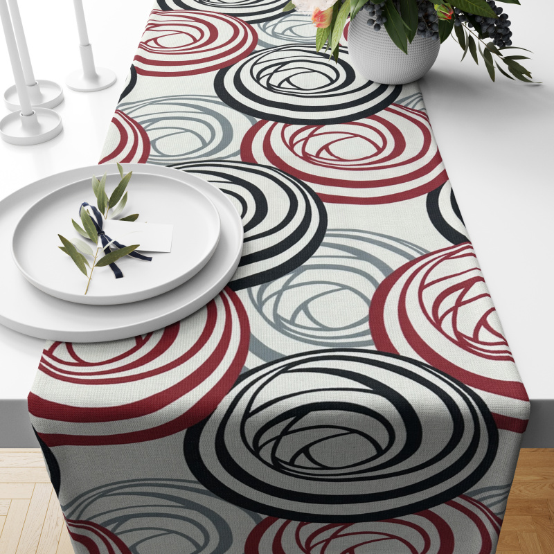 Ervi dekorační běhoun na stůl - Retro Spirály