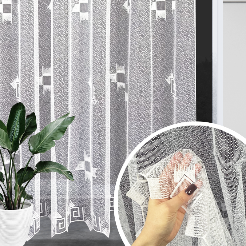 Ervi žakárová záclona bílá 6498 metráž