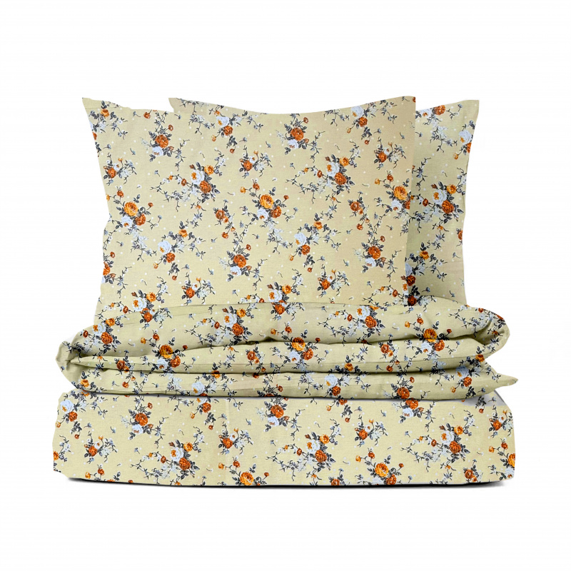 Ervi Bavlněné povlečení - Žlutá Růžová Zahrada