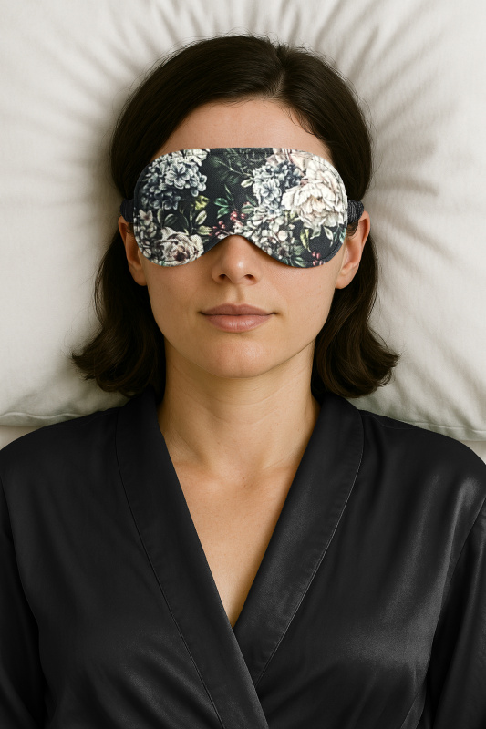 Ervi Luxusní bavlněný saténový župan DELUXE – Květinový sen