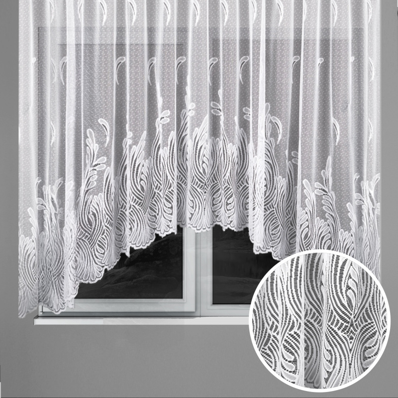 Ervi oblouková hotová záclona s řasící páskou - 4648