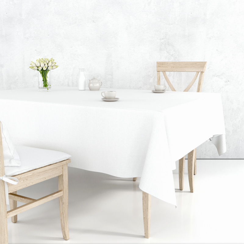 #Ervi bavlněný ubrus na stůl obdélníkový - bílý 120x200 cm
