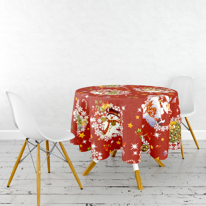Ubrus PVC kulatý FL-1188-03 – Vánoční motiv (různé velikosti)