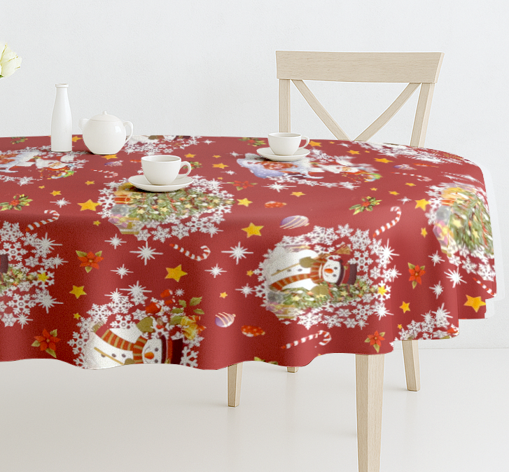 Ubrus PVC oválný Fl-1188-03 - Vánoční motiv (různé velikosti)