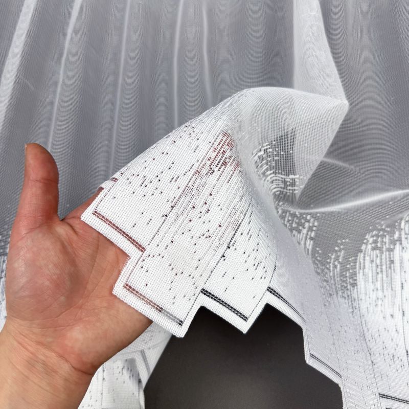 Vitrážová žakárová záclona 7529, výška 40,60 cm, metráž