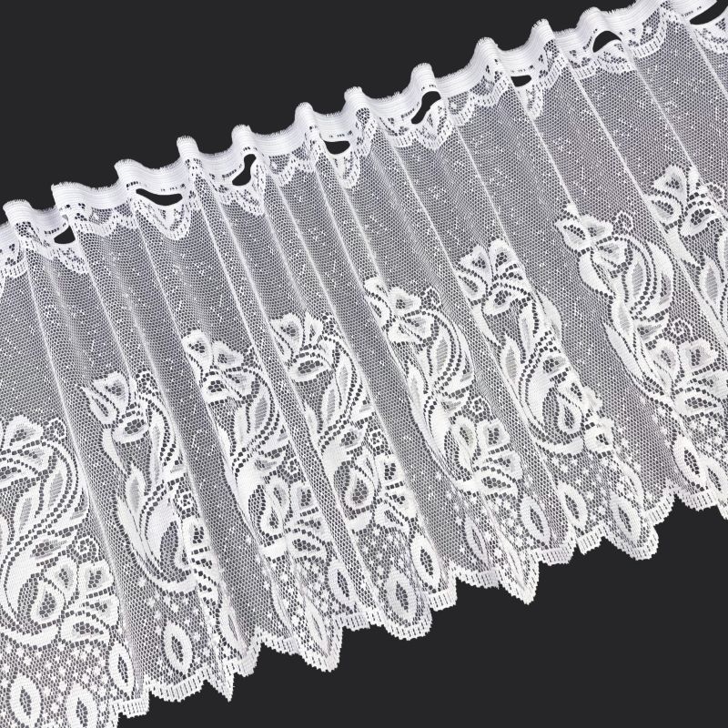 Vitrážová žakárová záclona 44468, výška 50,70 cm, metráž