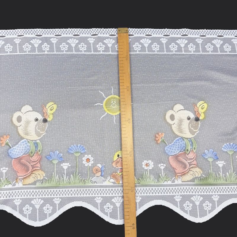 Vitrážová žakárová záclona 4349, výška 50 cm, metráž