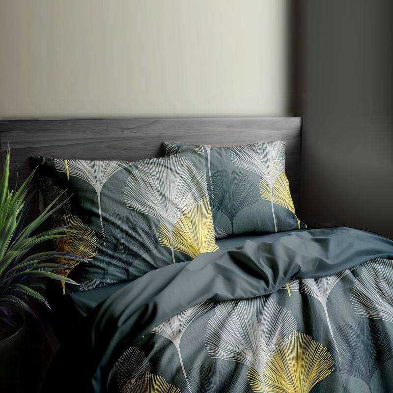 Ervi Bavlněné povlečení oboustranné - Botanic Luxe/ šedé