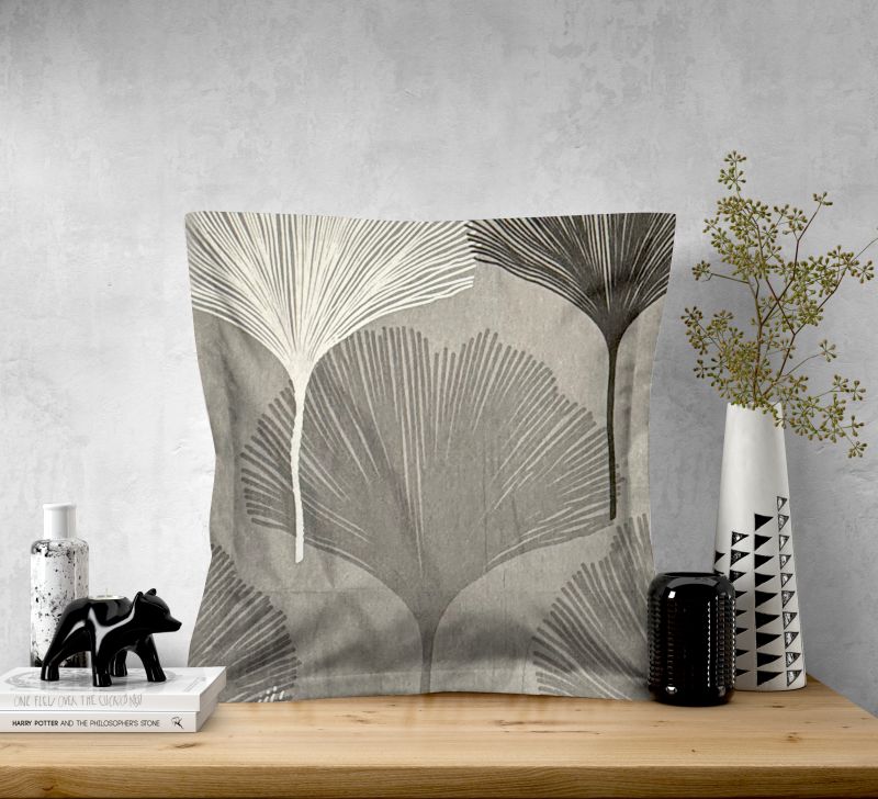 Ervi povlak na polštář bavlněný s lemem - Nordic Leaves