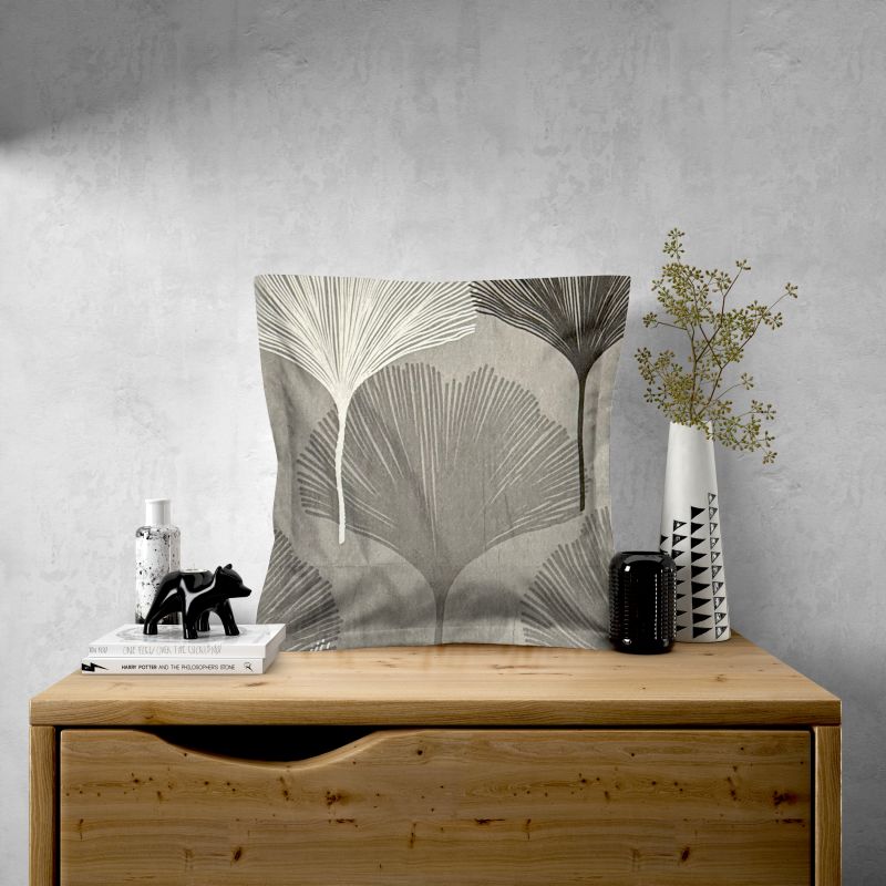 Ervi povlak na polštář bavlněný s lemem - Nordic Leaves