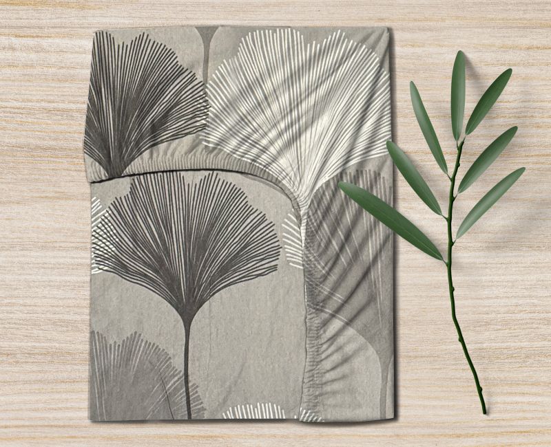 Ervi Bavlněné napínací prostěradlo - Nordic Leaves