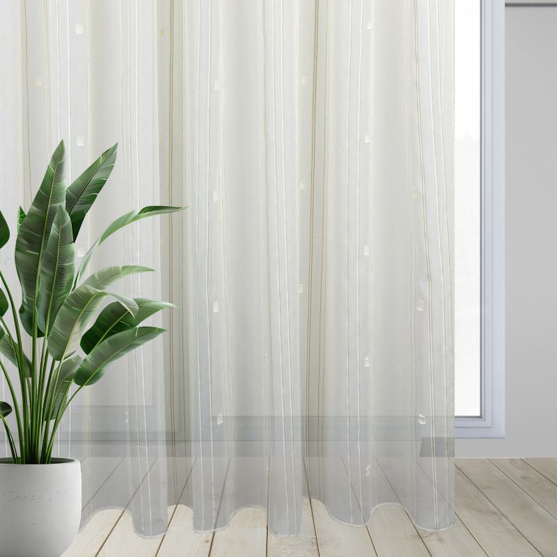 Ervi voálová látka /záclona s olůvkem - N 168 smetanová, metráž