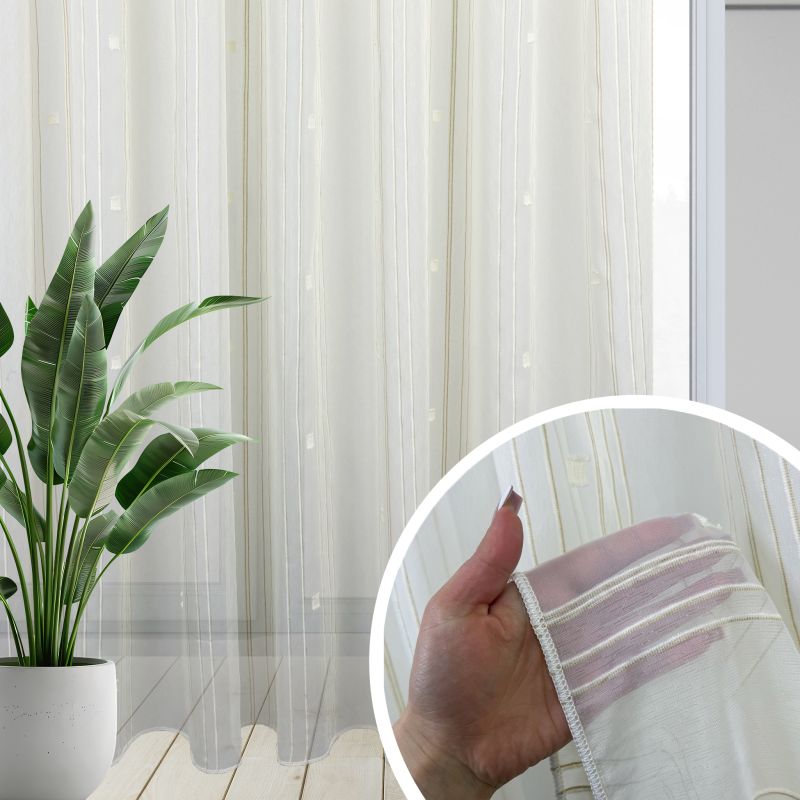 Ervi voálová látka /záclona s olůvkem - N 168 smetanová, metráž