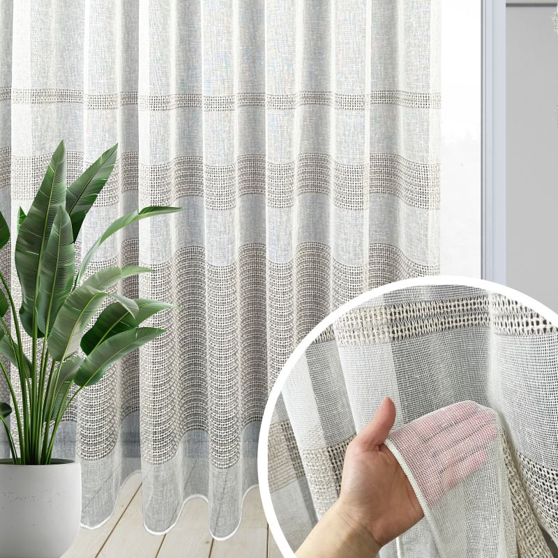 Ervi moderní tkaná záclona s olůvkem - 22650-02, metráž