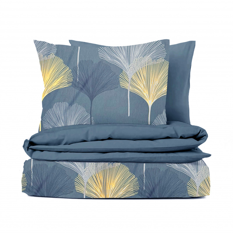 Ervi Bavlněné povlečení oboustranné - Botanic Luxe / modré
