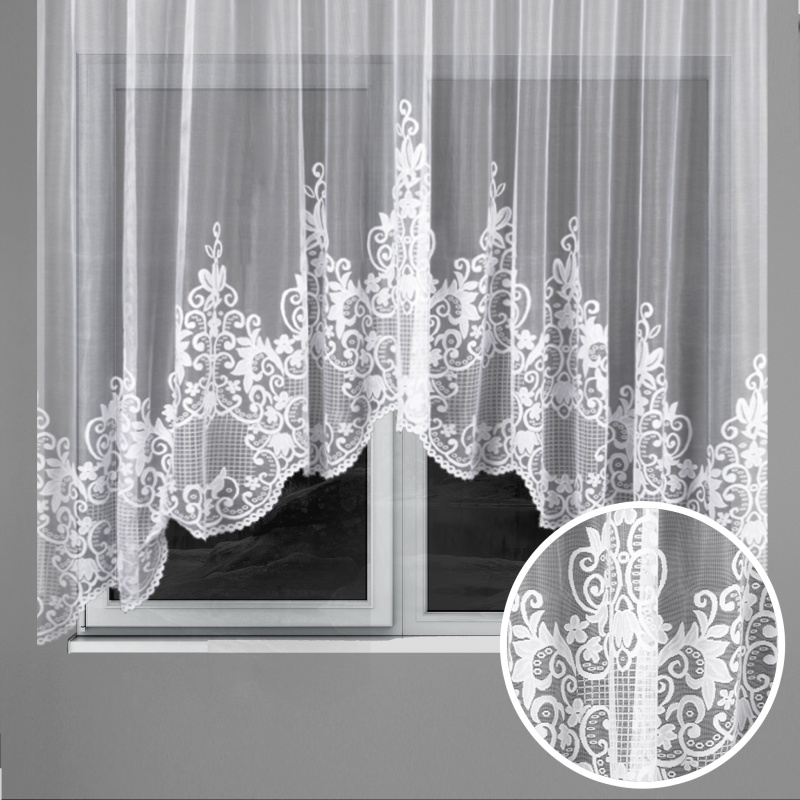 Ervi oblouková hotova záclona s řasící páskou - 7457