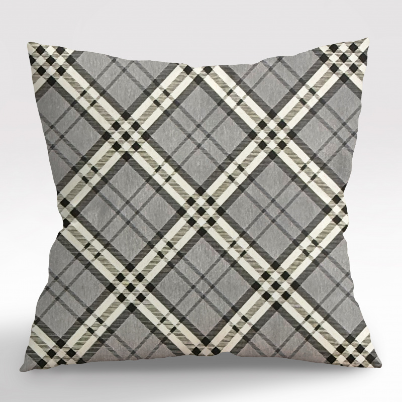 Ervi povlak na polštář Bavlněný - Grey Tartan, různé rozměry