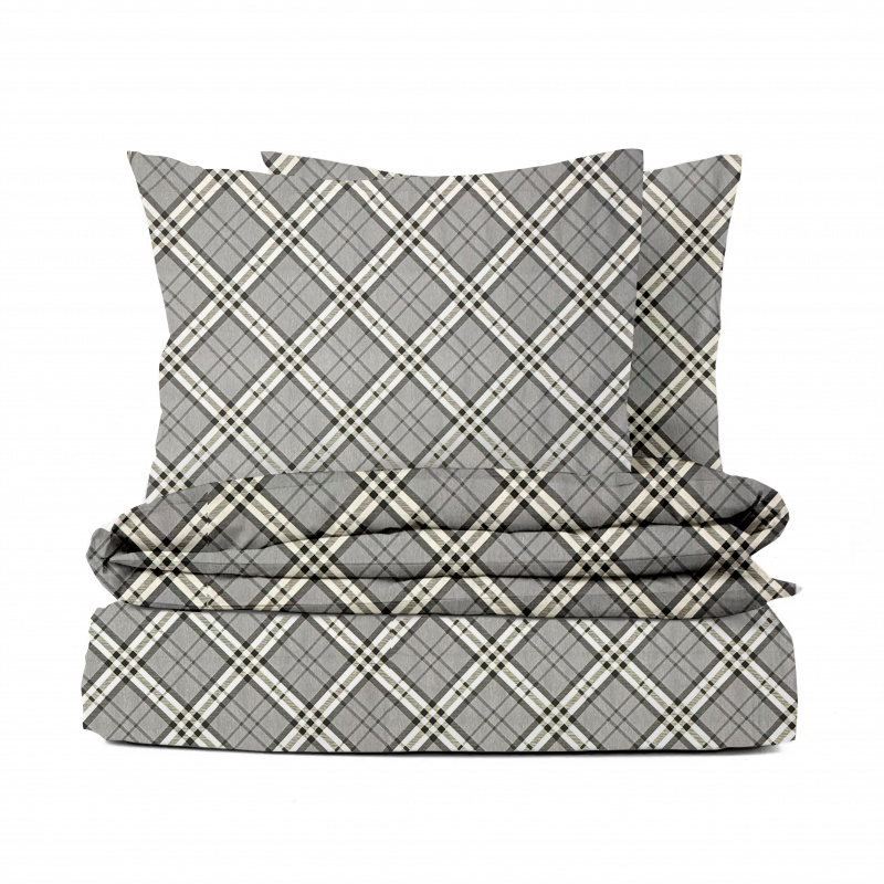 Ervi Bavlněné povlečení - Grey Tartan