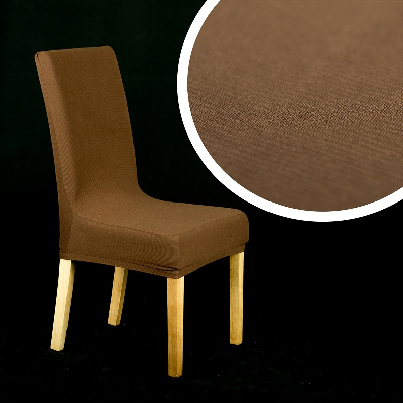 Sada 2 ks napínacích potahů na židli s opěradlem - hnědý