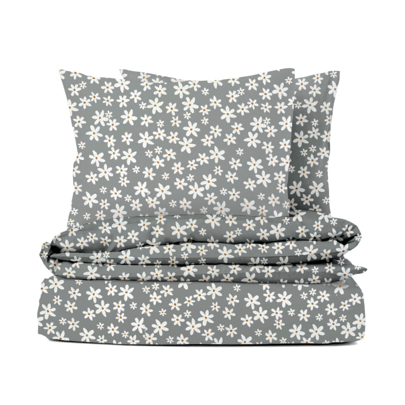 Ervi bavlněné povlečení -  květinky na šedém - 26186-1