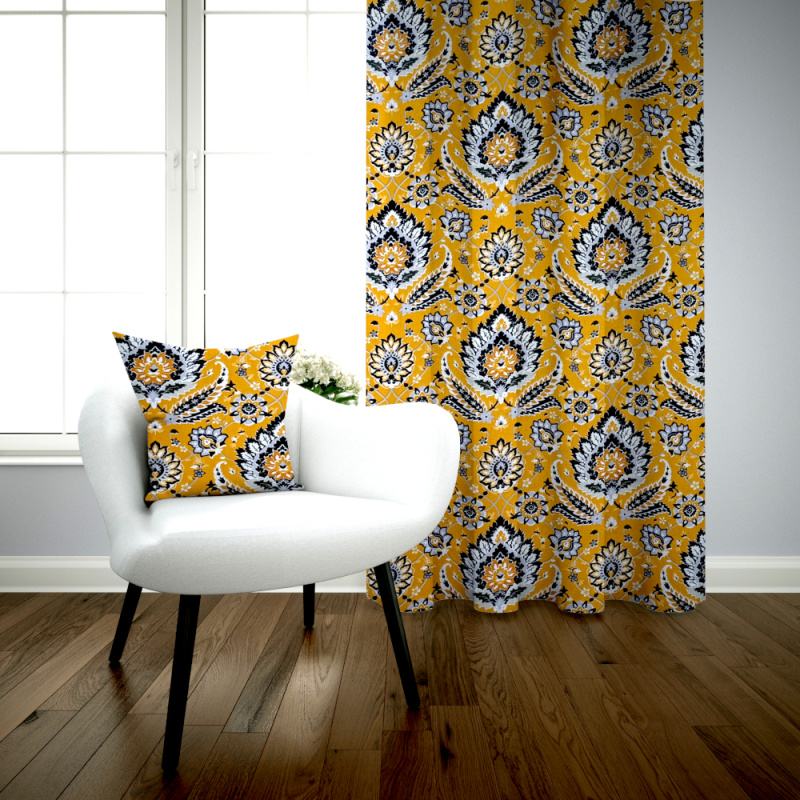 Ervi bavlněný závěs  Ervi -  Etno žlutý