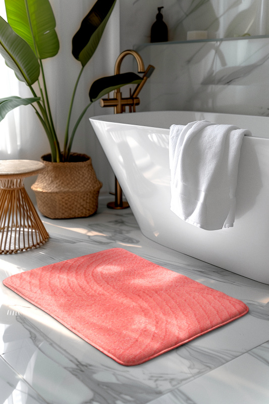 Koupelnová předložka lososová Comfort, 2 set