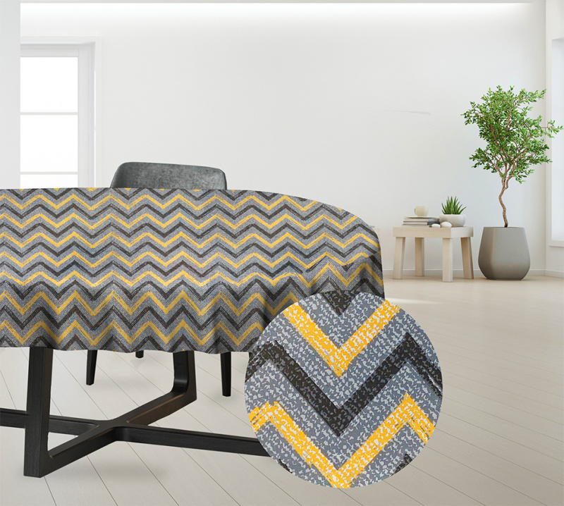 Ervi bavlněný ubrus na stůl oválný - cik-cak