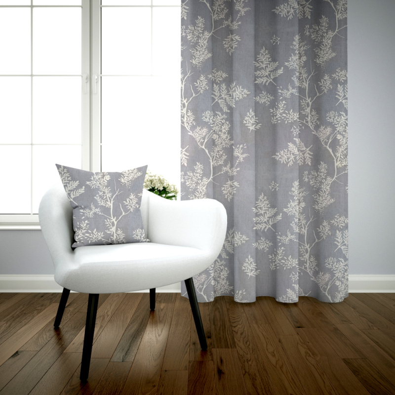 Ervi bavlněný závěs  - bílé větvičky