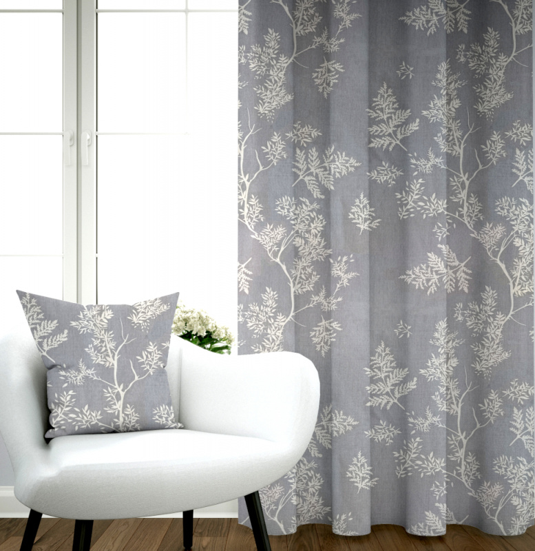 Ervi bavlněný závěs metrážový - bílé větvičky