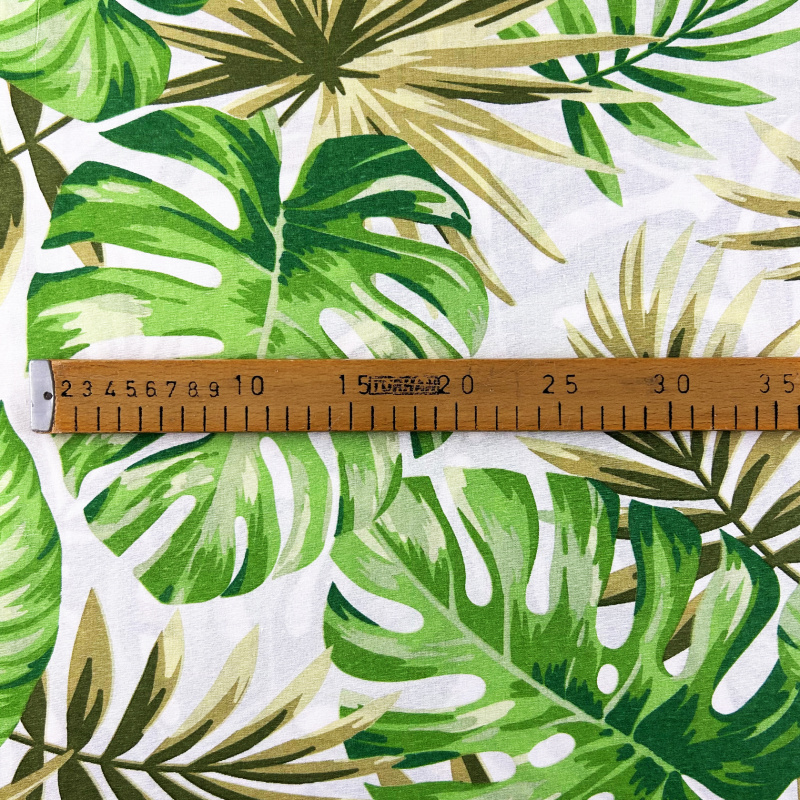 Ervi Bavlněná látka/plátno š.240cm -  Monstera zelená 9910-2, metráž