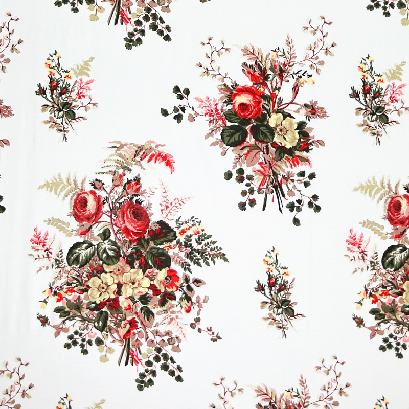 Ervi Bavlněná látka/plátno š.240cm - Růže a kapradí č.11982-4, metráž