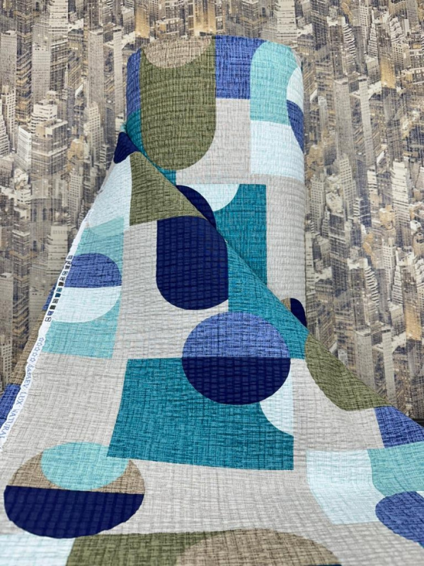 Ervi bavlna - krep š.240 cm - Geometrický vzor č.26718-4, metráž