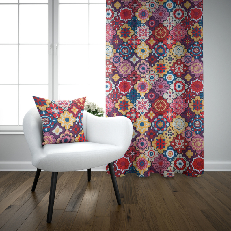 Ervi bavlněný závěs - barevný ornament