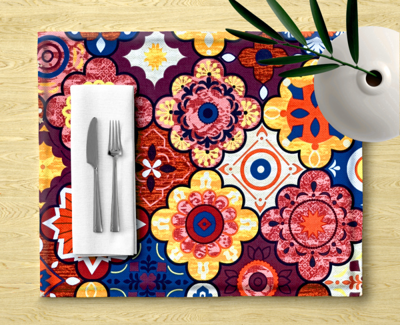 Ervi bavlněné prostírání na stůl - barevný ornament