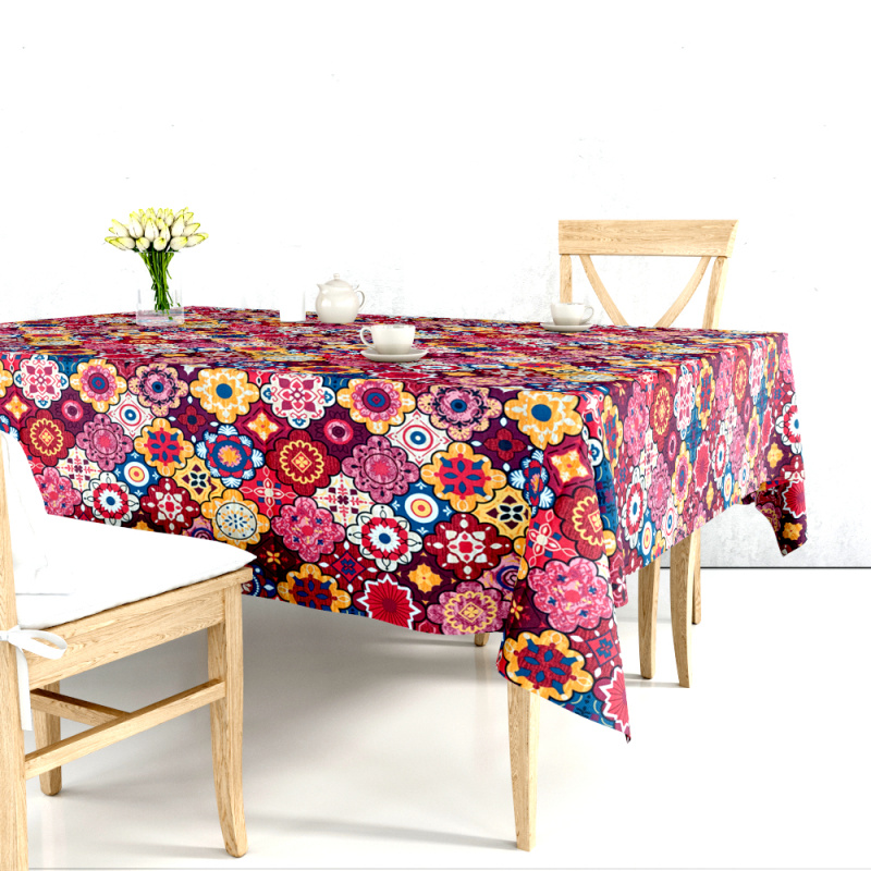 Ervi bavlněný ubrus na stůl obdélníkový - barevný ornament