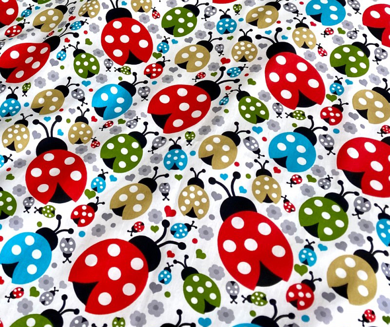 Ervi Bavlněná látka/plátno š.240cm - barevné berušky - 7414-1, metráž