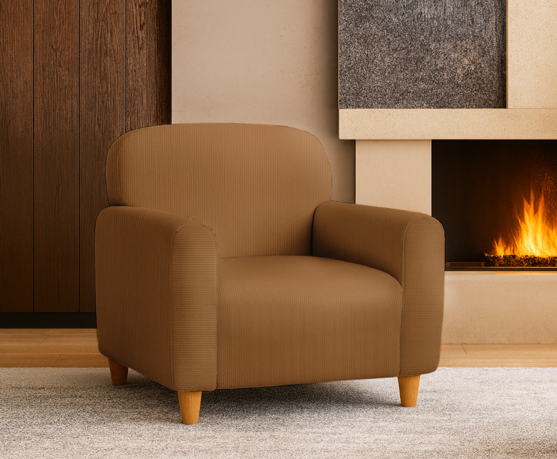 Napínací potah na křeslo - cappuccino