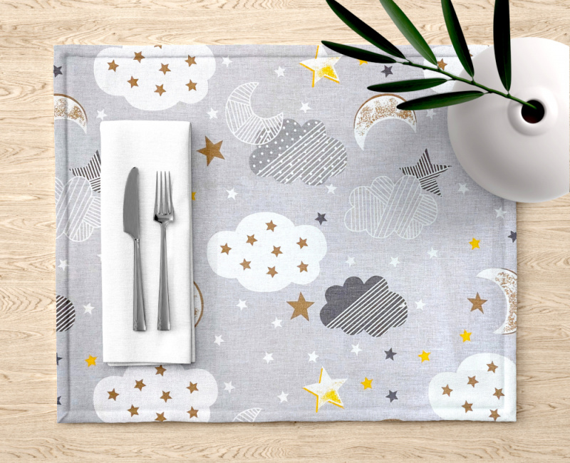 Ervi bavlněné prostírání na stůl - hvězdy a mračky