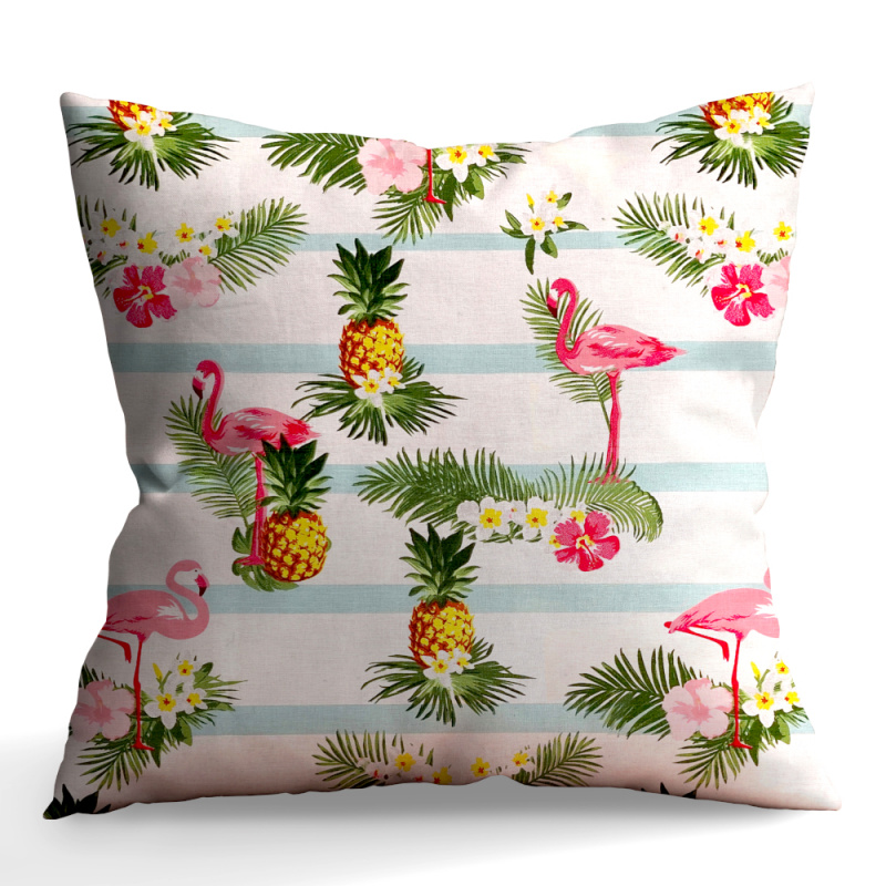 Ervi povlak na polštář - růžový plameňák