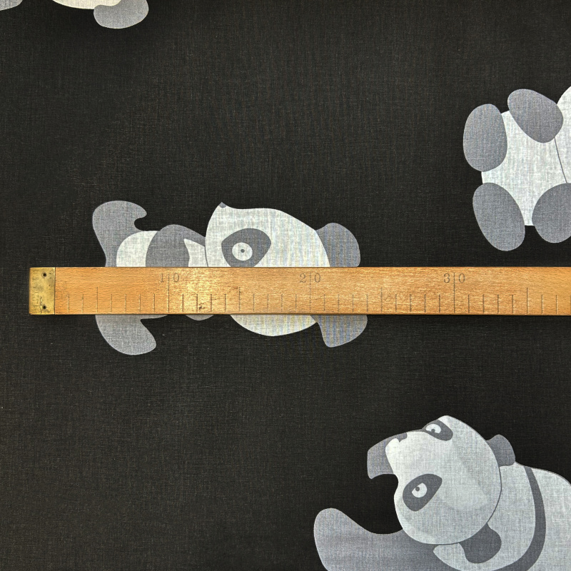 Ervi bavlna š.240 Pandy na černém  metráž