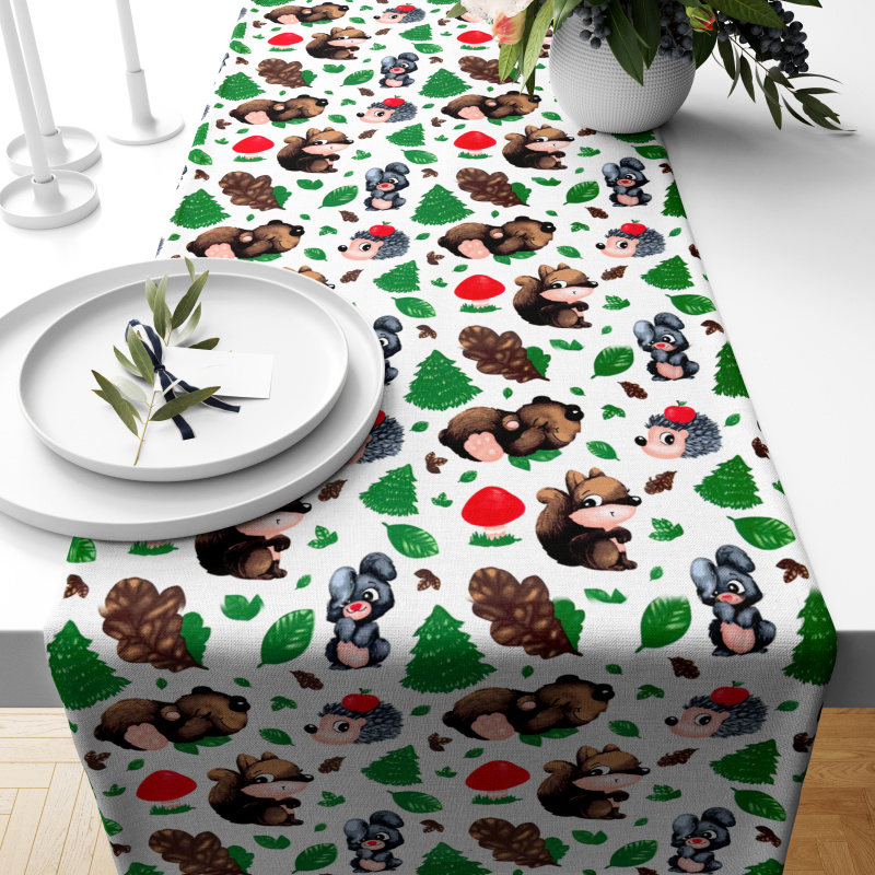 Ervi bavlněný běhoun na stůl - zvířátka