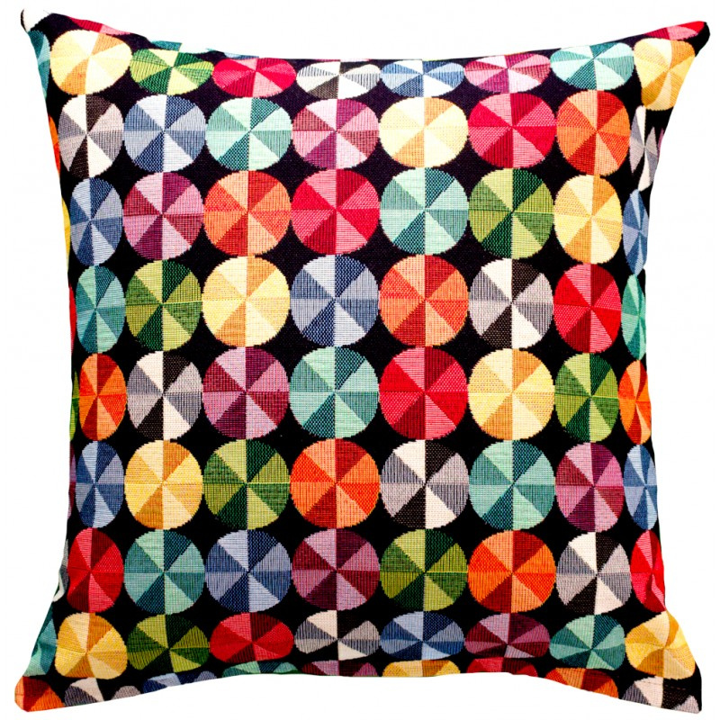 Ervi povlak na polštář gobelínový  Circles Blacks