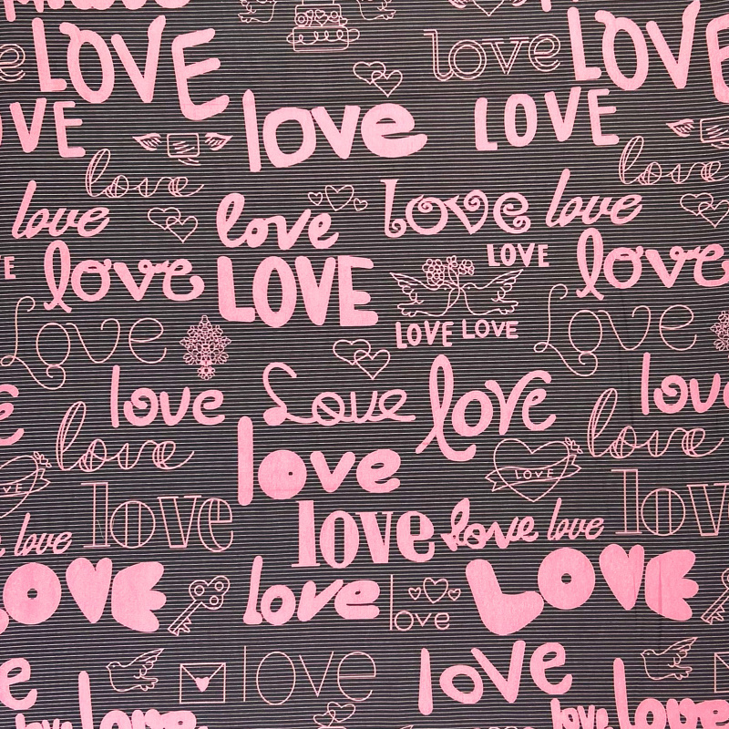 Ervi Bavlněná látka/plátno š.240cm - s nápisem LOVE  - 26842-3, metráž