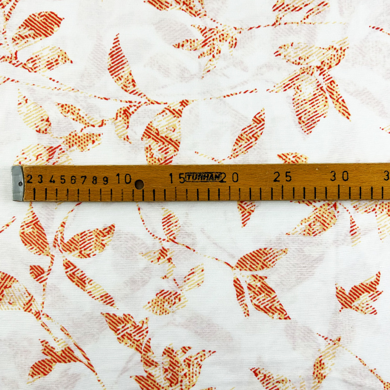 Ervi Bavlněná látka/plátno š.240cm - Oranžové listy - 27257-4, metráž