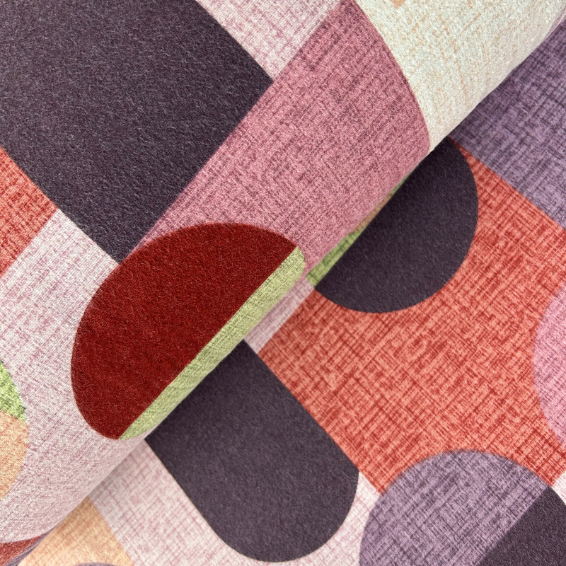 Ervi bavlna flanel š.240cm Abstrakce růžovo-červená - 26718-9, metráž