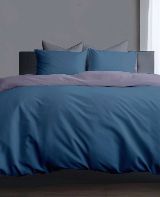 Ervi bavlněné povlečení oboustranné DUO - tmavě modré /šedé